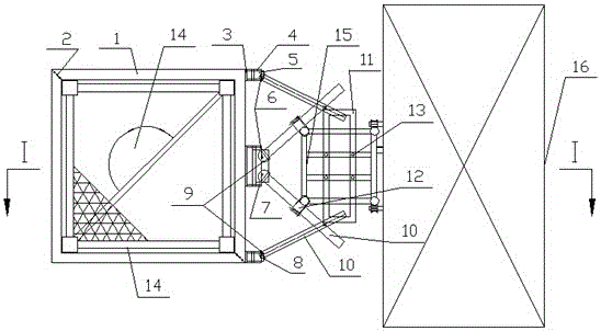 Connecting device for construction elevator to be attached to tower crane