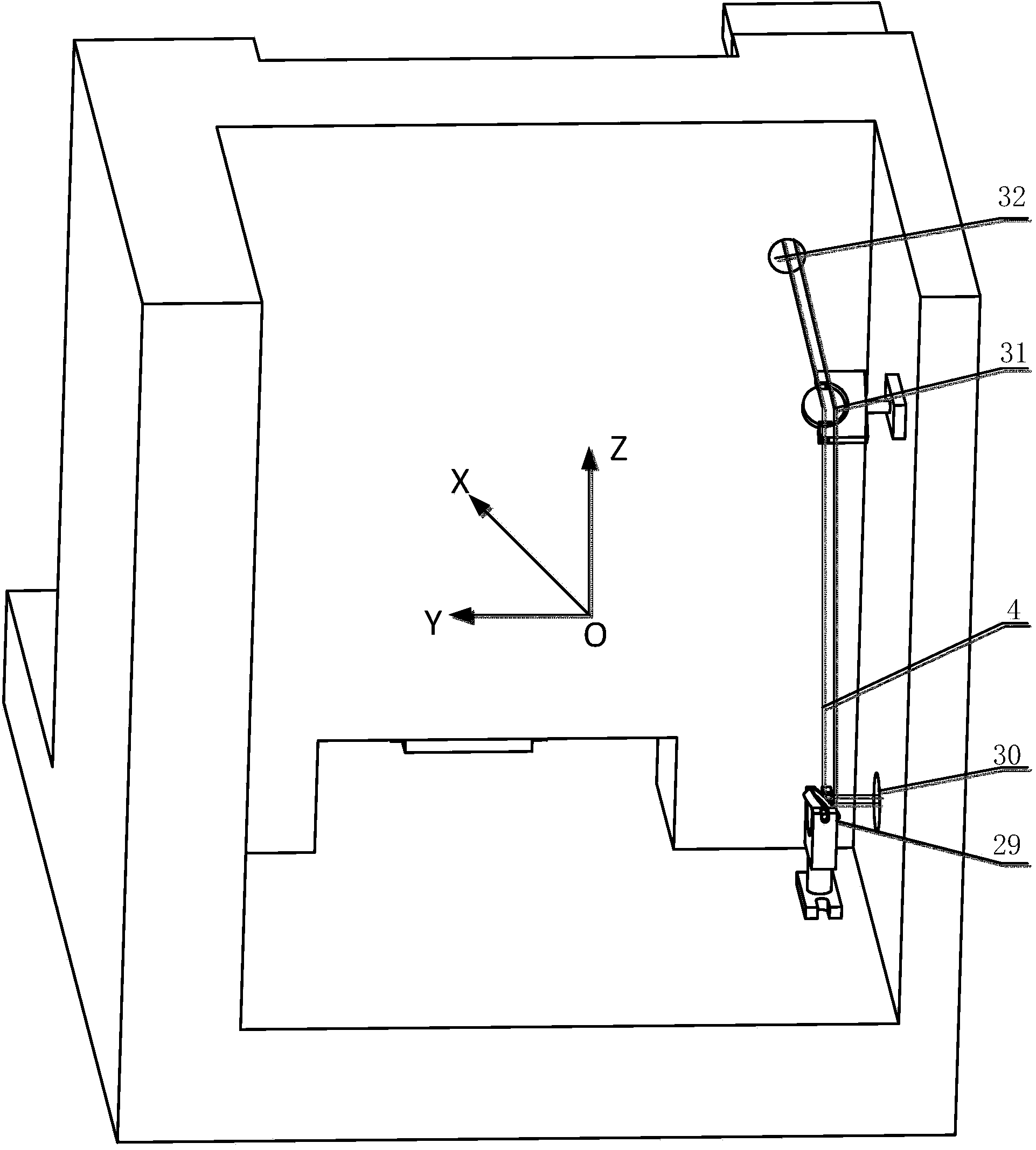 Large-stroke column coordinate two-photon polymerization processing method and device