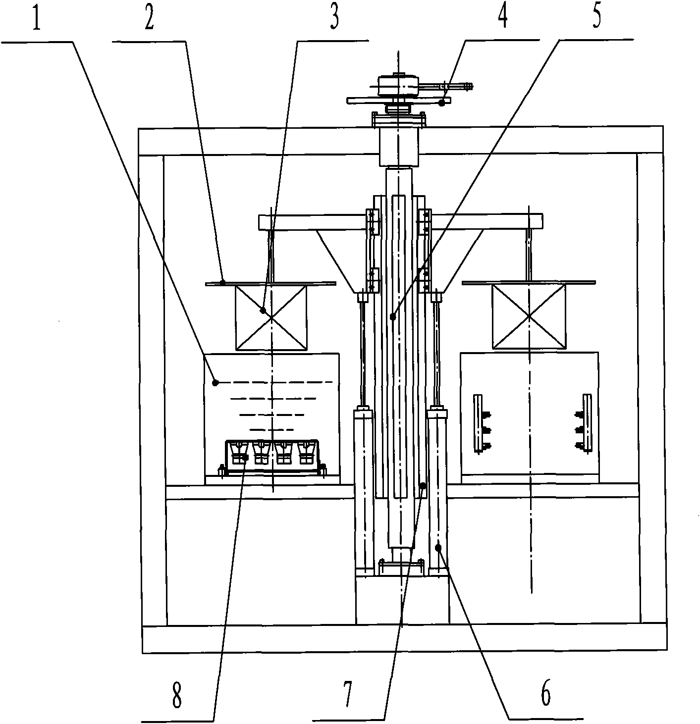 Rotary type multi-station lifting ultrasonic washer