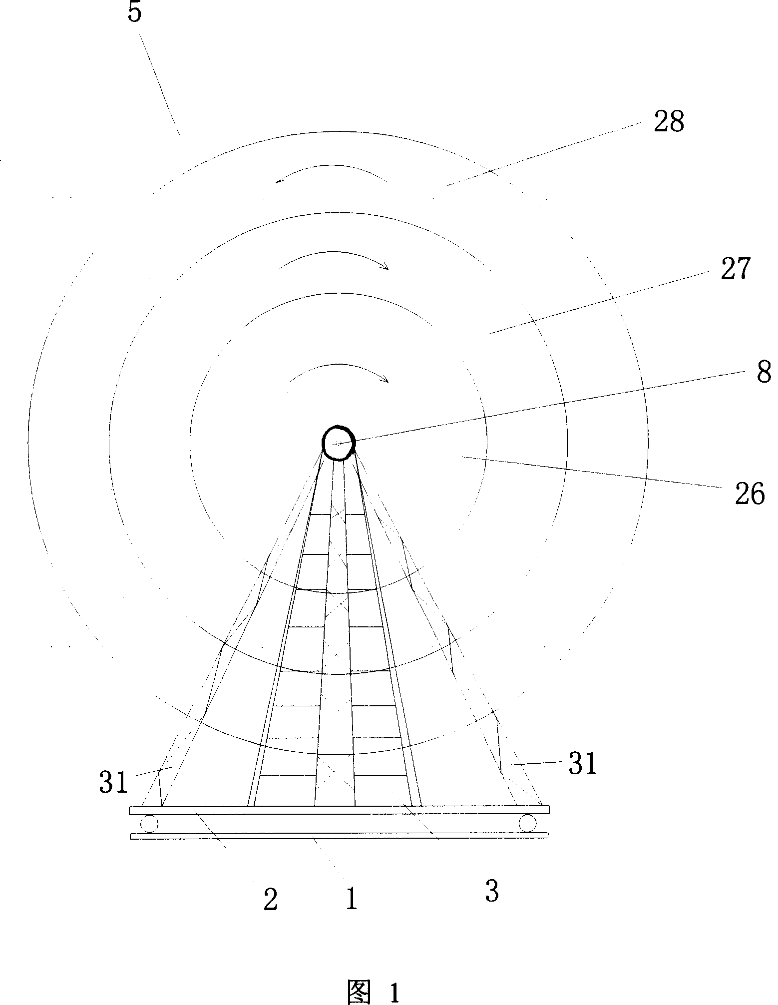 Multistage wind wheel generator with load supporting type frame