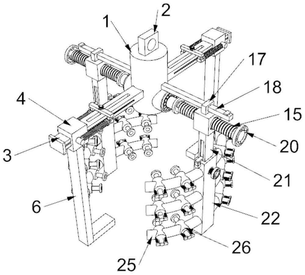 Multi-supporting-arm clamping device for special-shaped goods