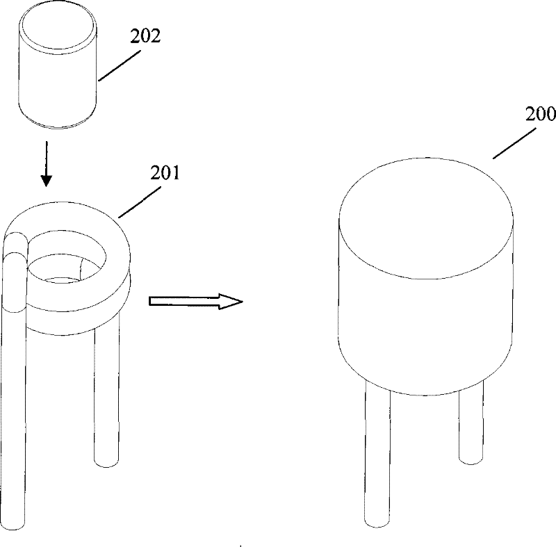 Metal powder injection molding inductor and processing method thereof