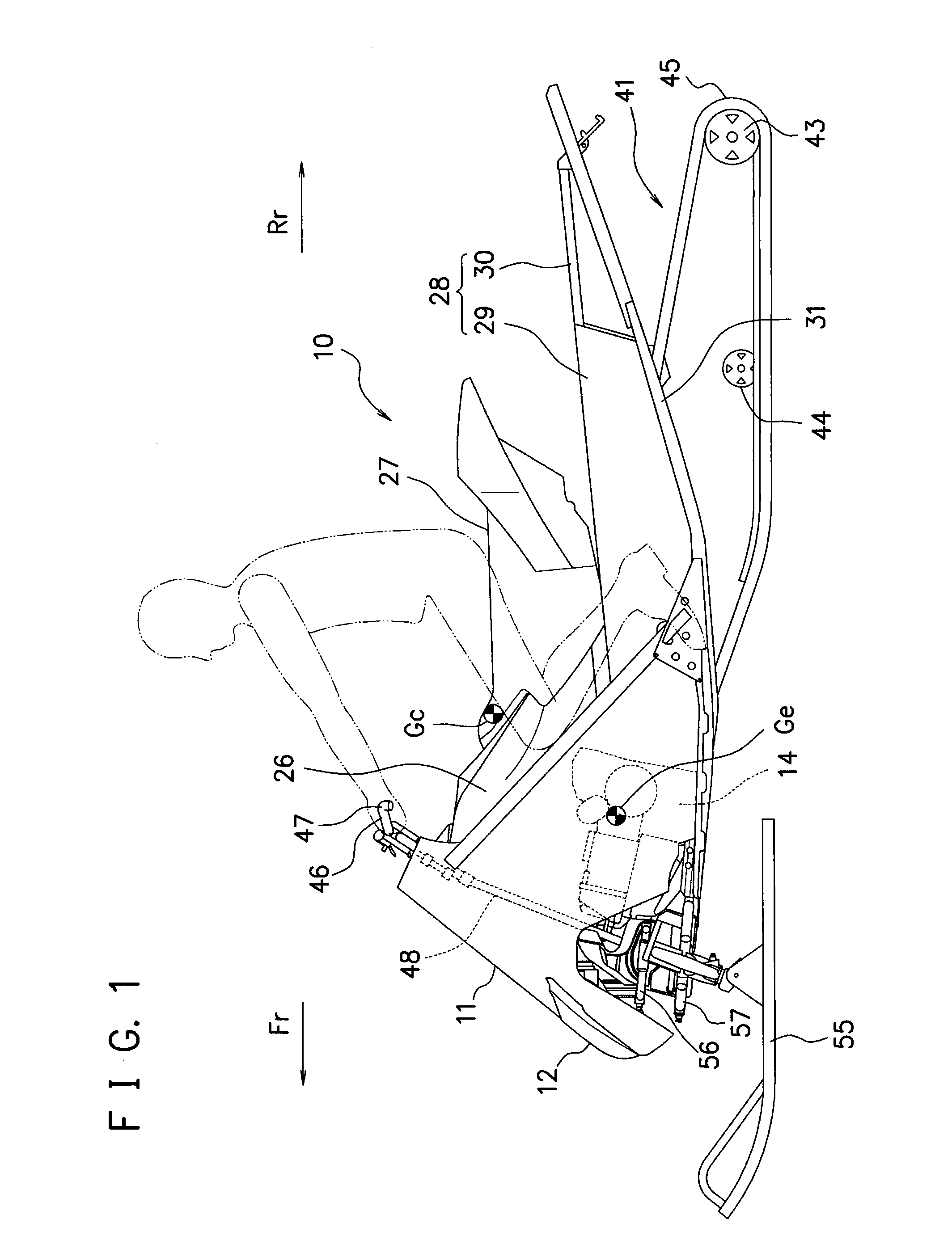 Snowmobile and engine for snowmobile