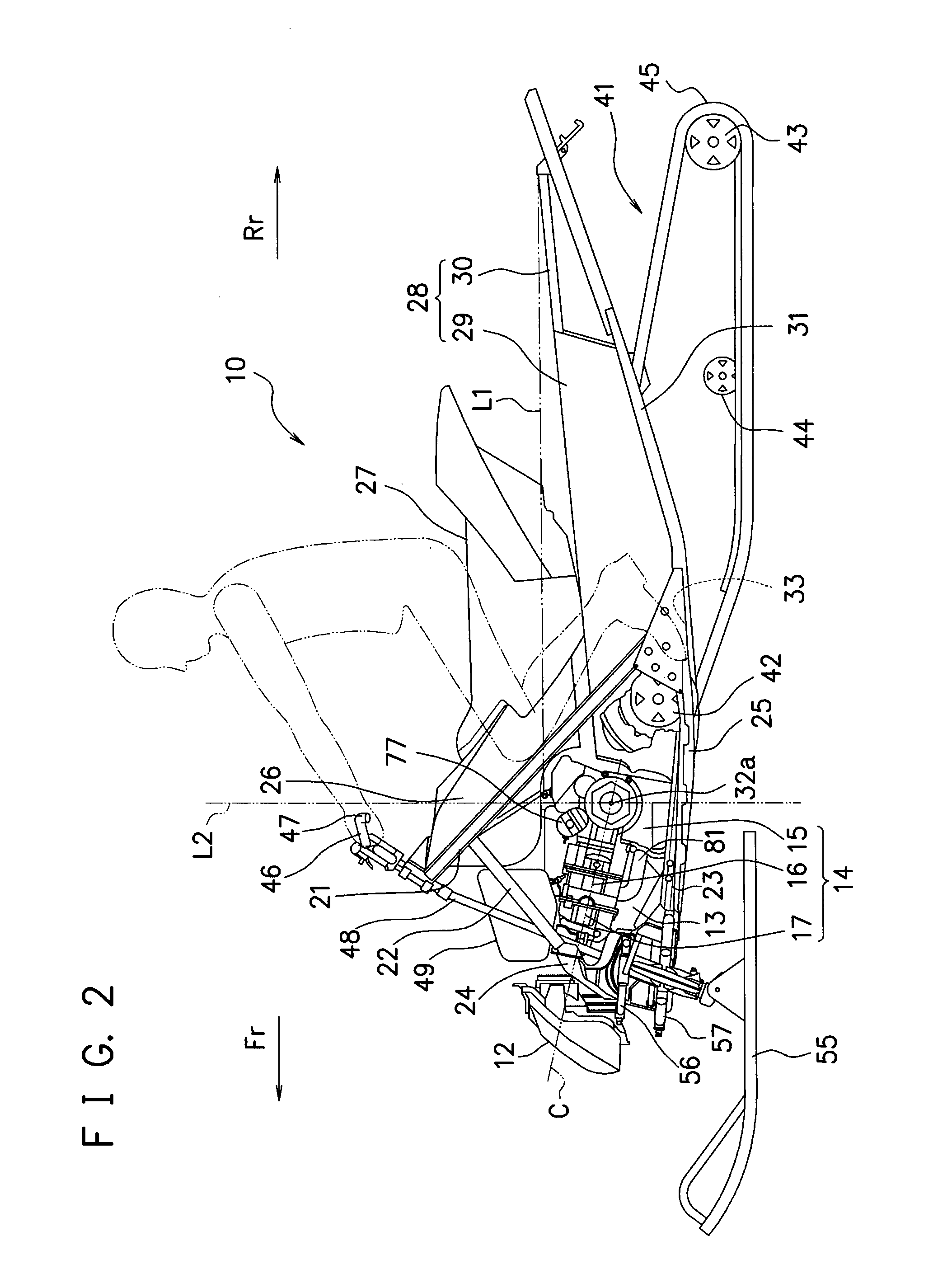 Snowmobile and engine for snowmobile