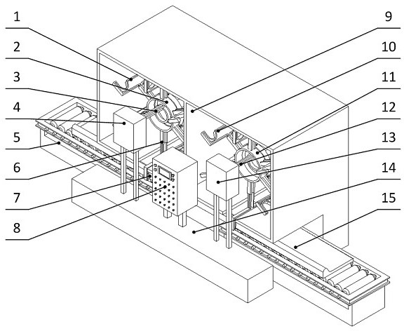 A marine spherical flat steel squirrel cage induction heating device and process