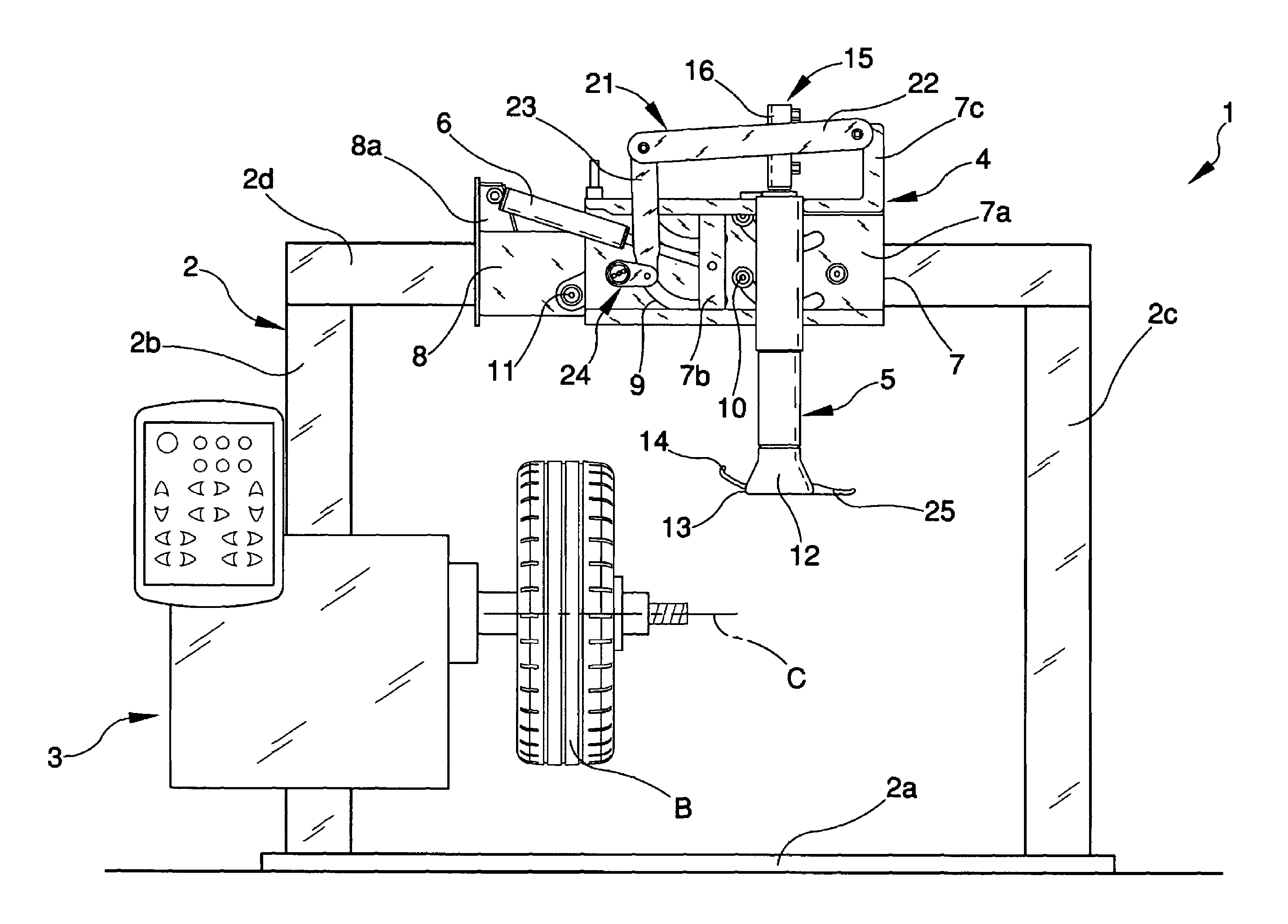 Machine for fitting and removing tires and wheel rims for vehicles