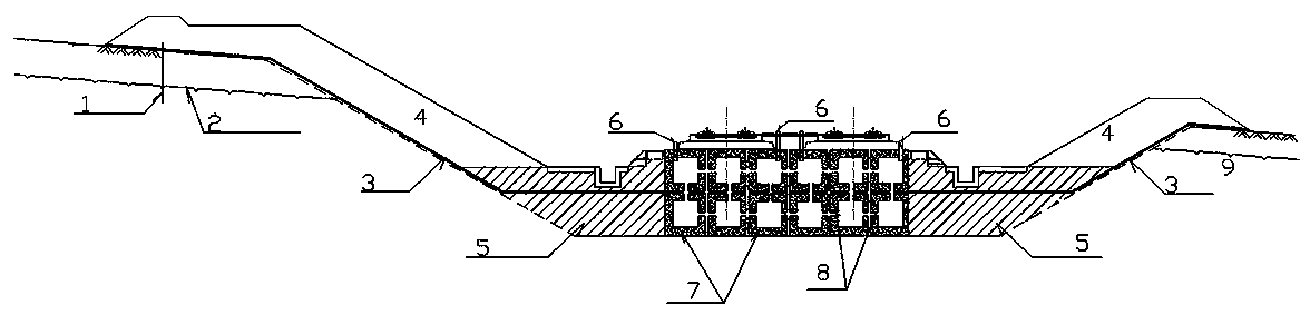 High-speed railway hollow module cutting structure of plateau multi-year frozen soil area