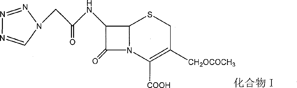 Ceftezole sodium powder injection and synthesizing method thereof