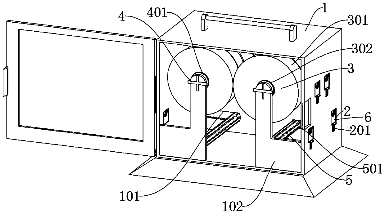 Tensioning device for weak current cable used for electronic information site