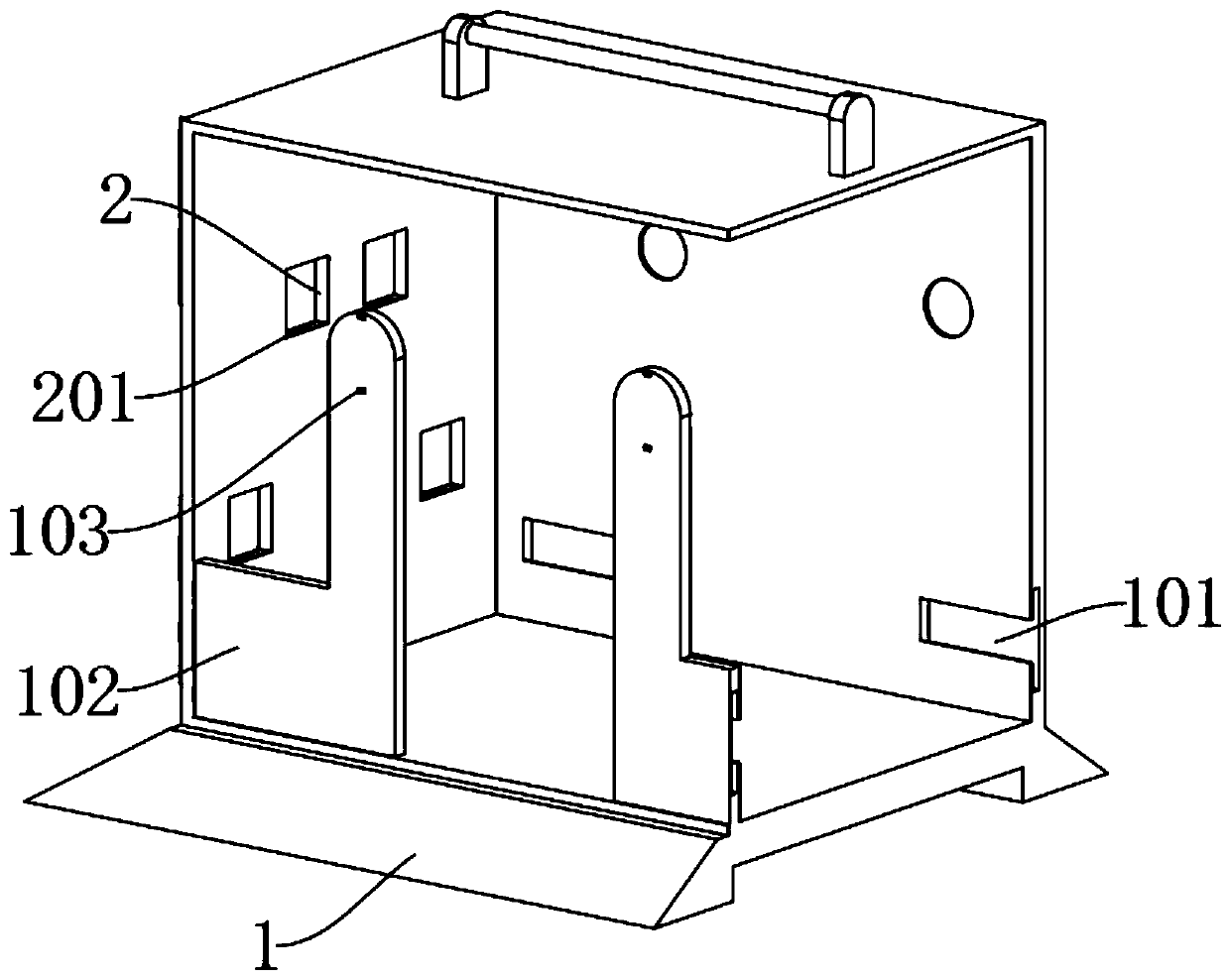 Tensioning device for weak current cable used for electronic information site