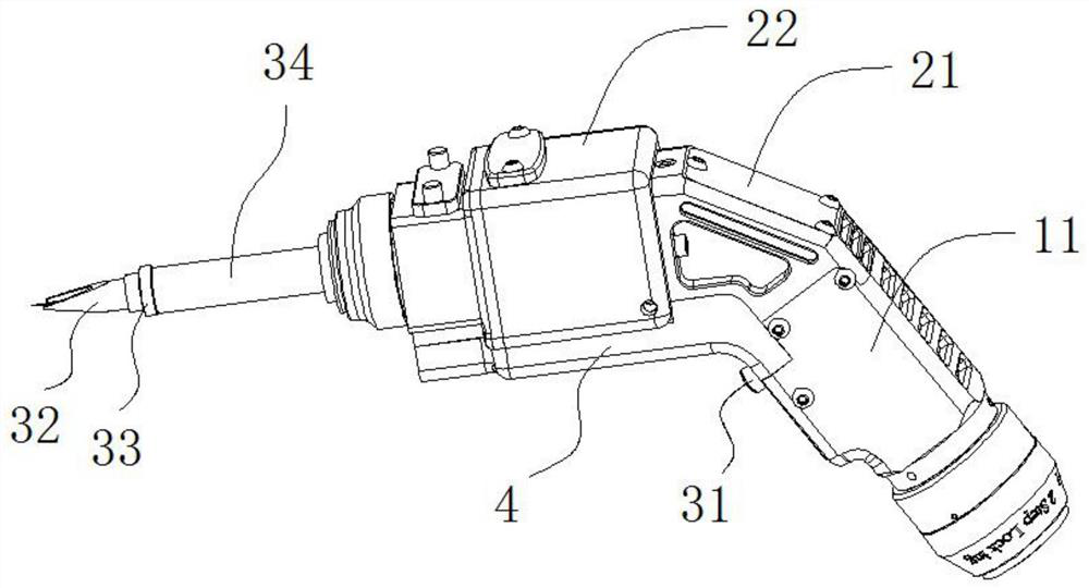 A handheld laser welding gun