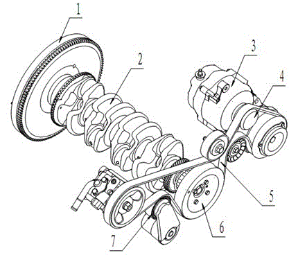 Automobile engine wheel train drive system