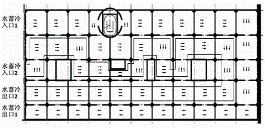 A raft-based water cooling device and a method for using a raft-based water storage