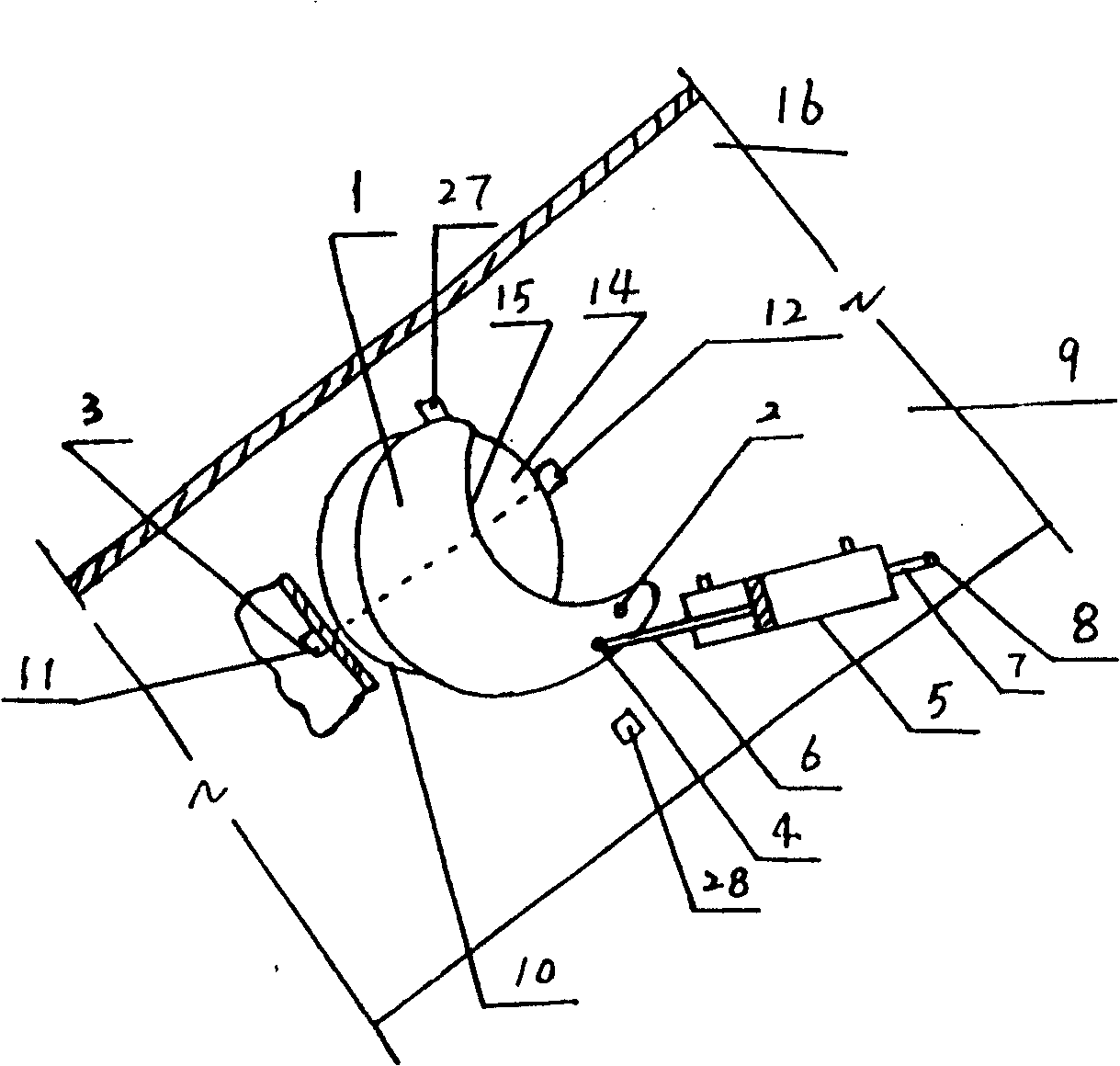 Pneuamtic gate of bowling game equipment