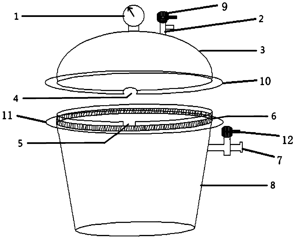 Plant non-isolated state vacuumizing device and use method thereof