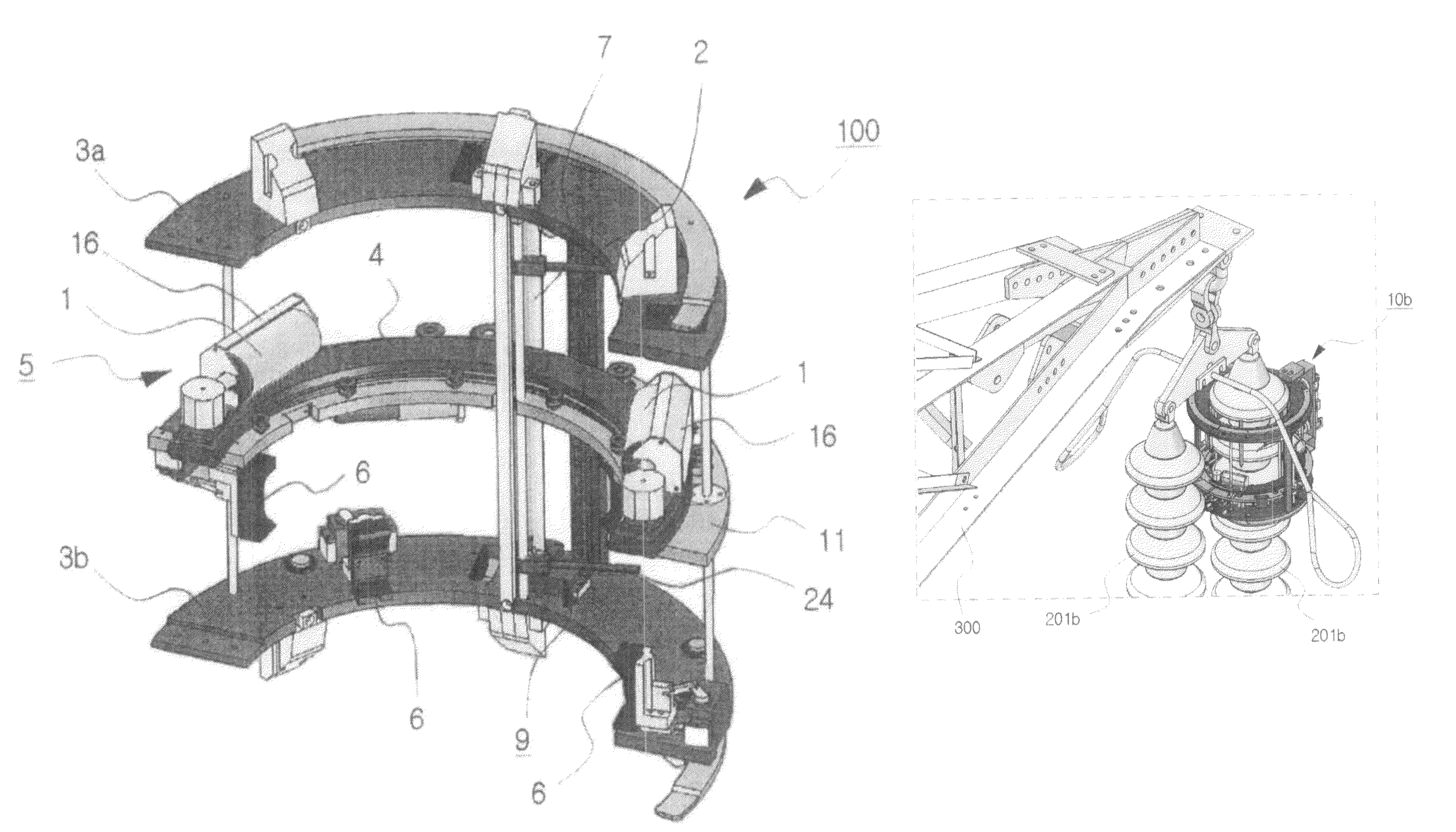 Robot mechanism for cleaning and inspection of live-line insulators