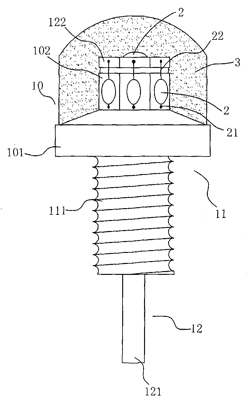 Omnibearing luminous LED device