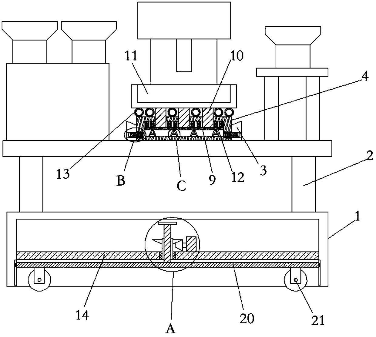 Novel automatic combination machine of button assemblies