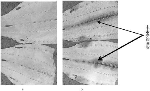 Method for degreasing sturgeon leather