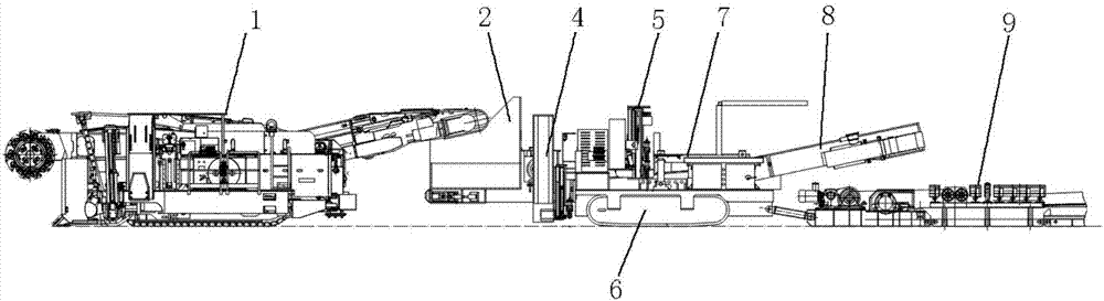 Matched transportation and supporting system used after rapid excavation