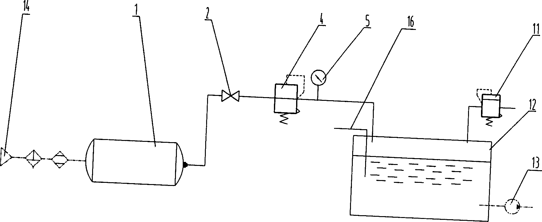 Pressurizing oil tank of concrete pump