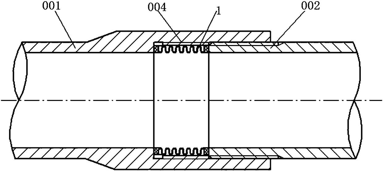 Elastic gas sealing gasket and sealing method for gas sealing of common screw thread oil pipe