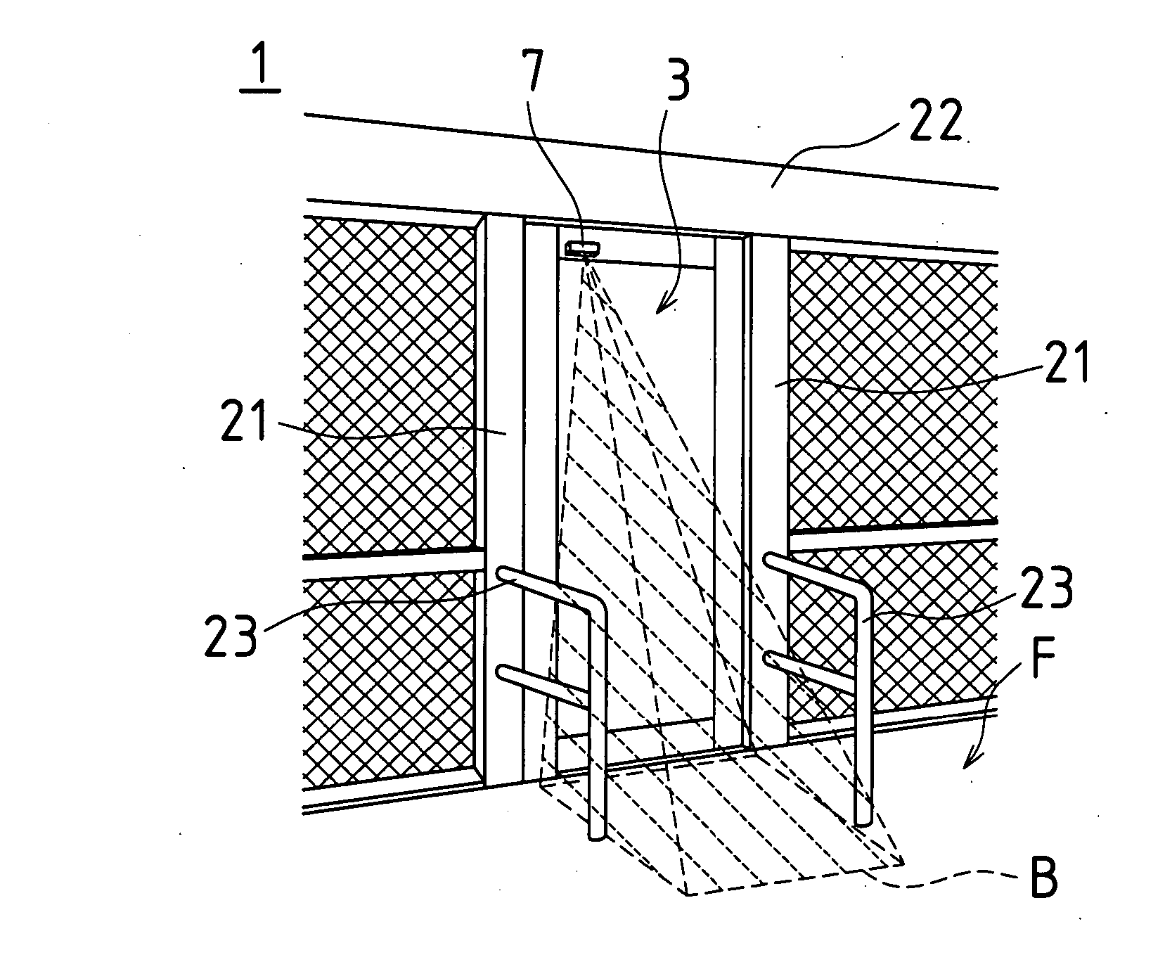 Door sensor and door equipped with such door sensor