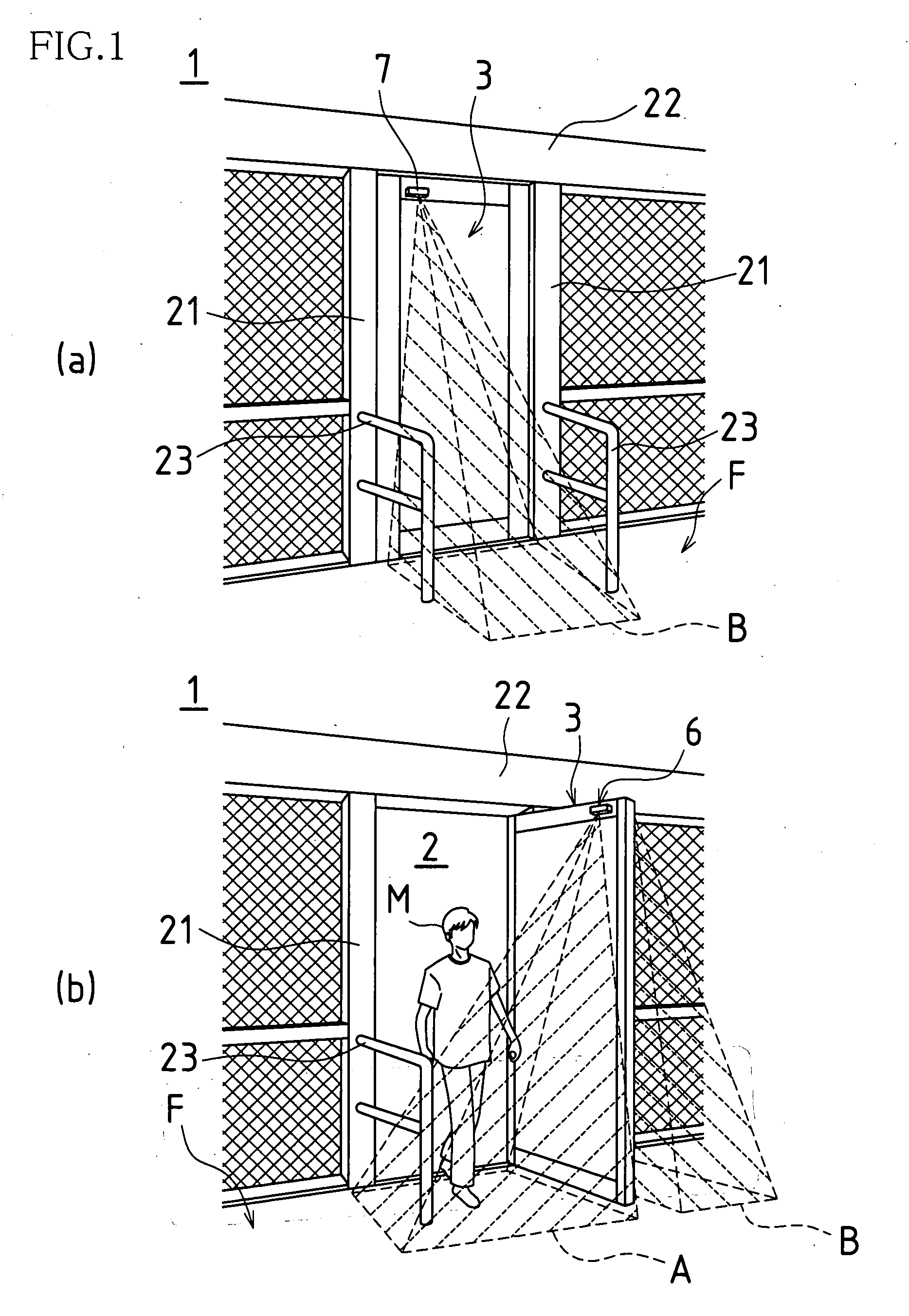 Door sensor and door equipped with such door sensor