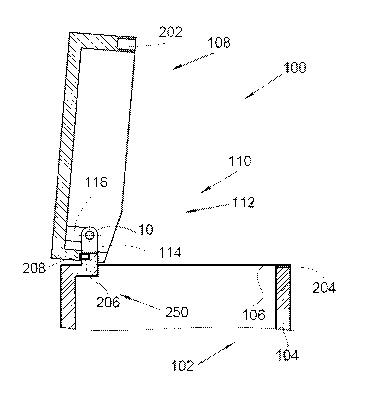 Case including a vessel and pivoting cover