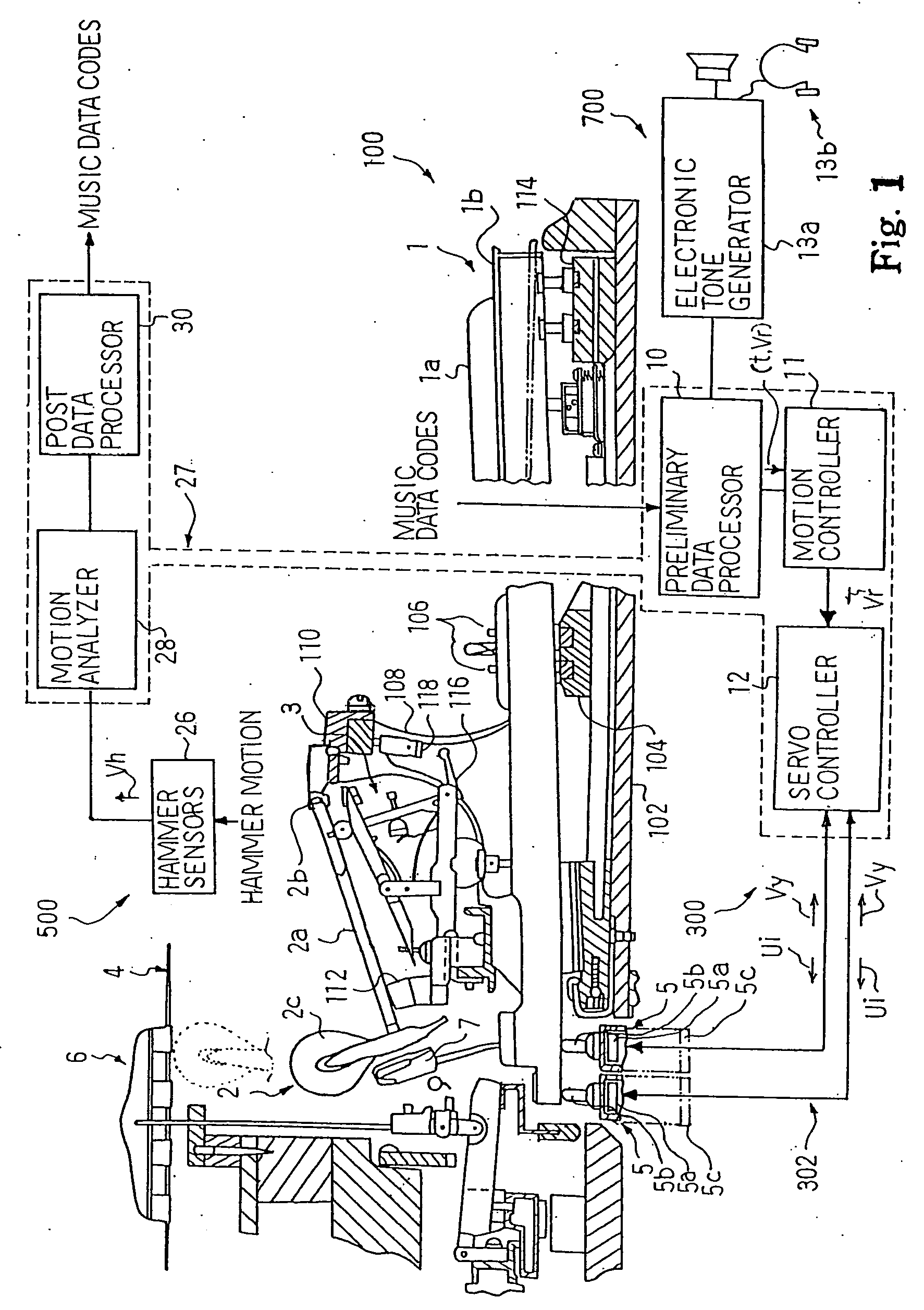 Musical instrument, music data producer incorporated therein and method for exactly discriminating hammer motion