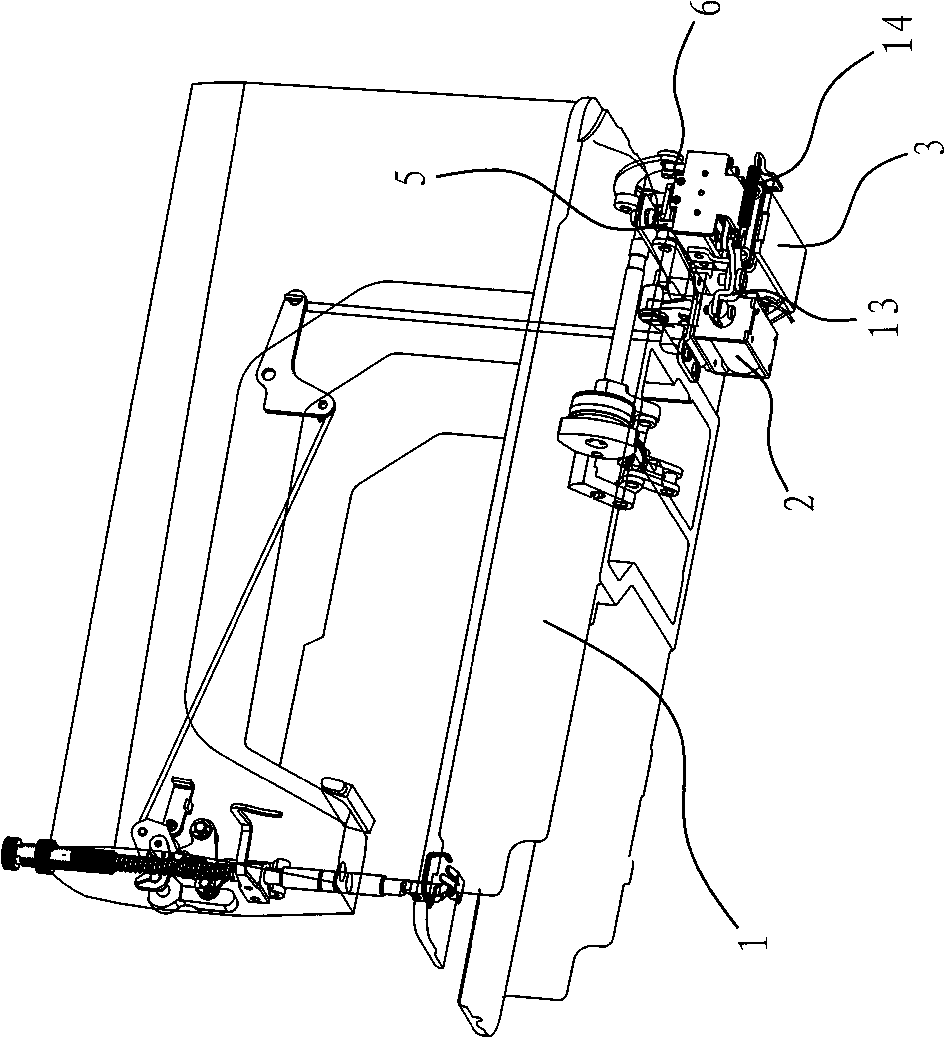 Pressure foot lifting and inverted material feeding device of sewing machine