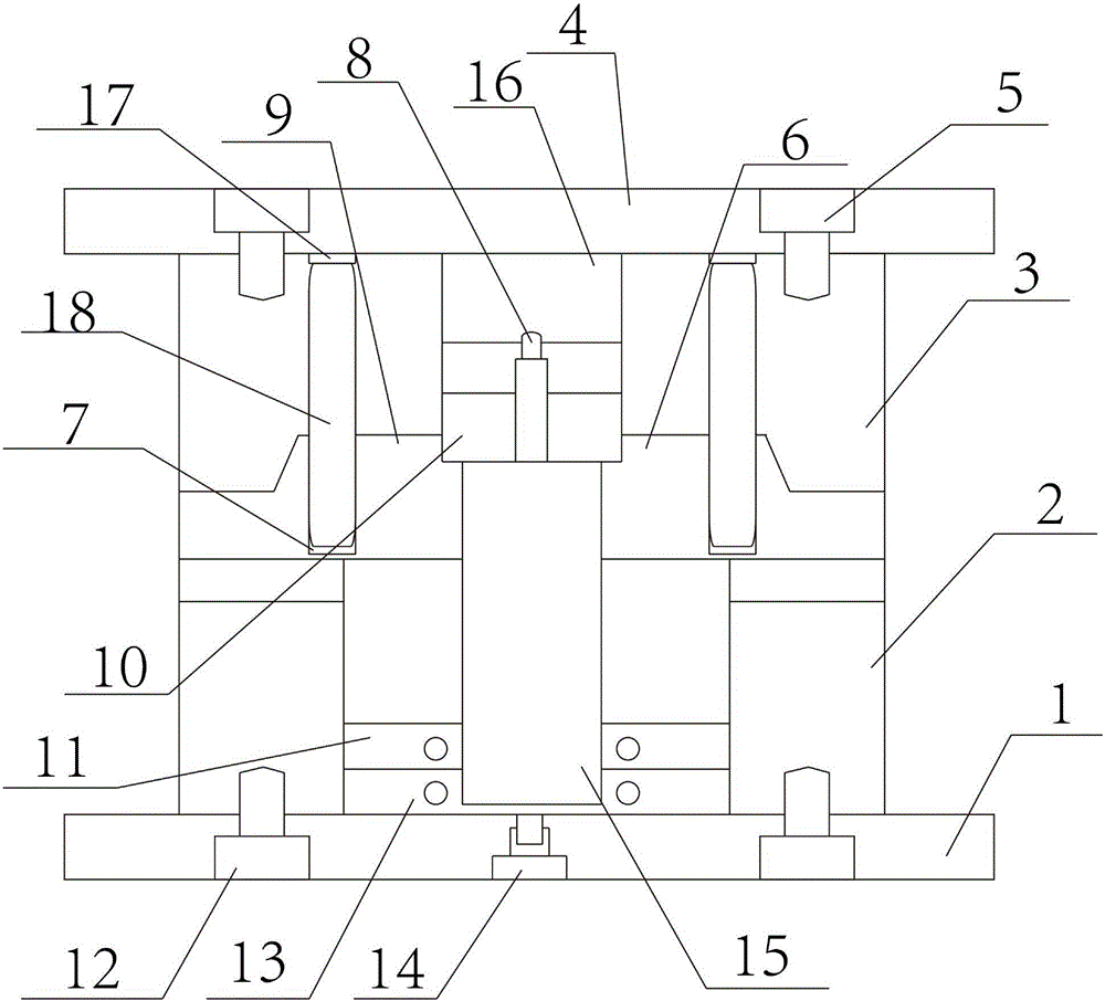 Injection molding mold opening and ejection mechanism