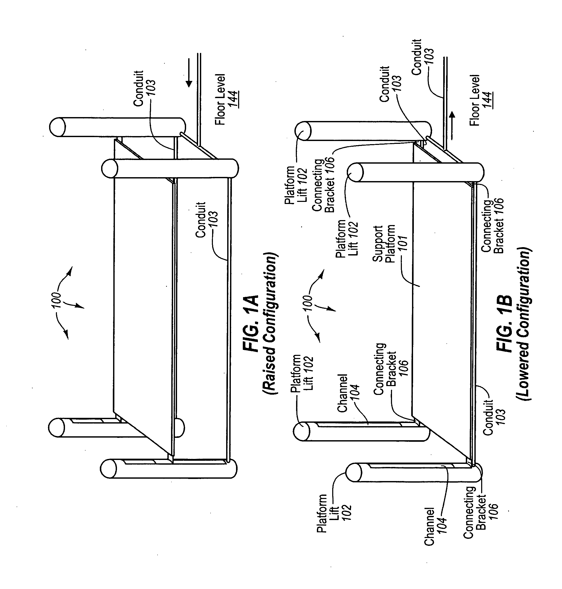 Height adjustable patient support platforms