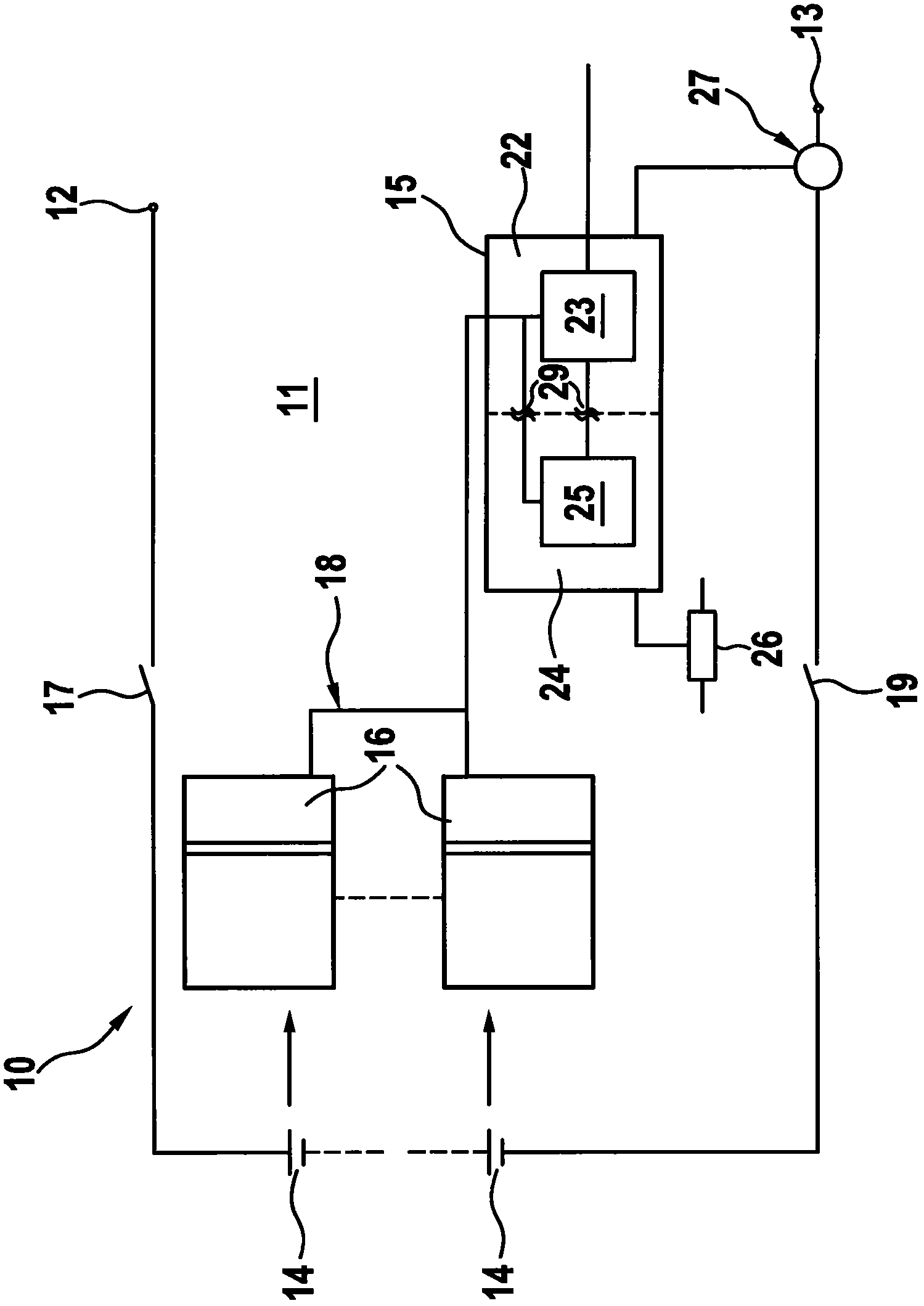 Battery management system, battery and motor vehicle having a battery management system, and method for monitoring a battery