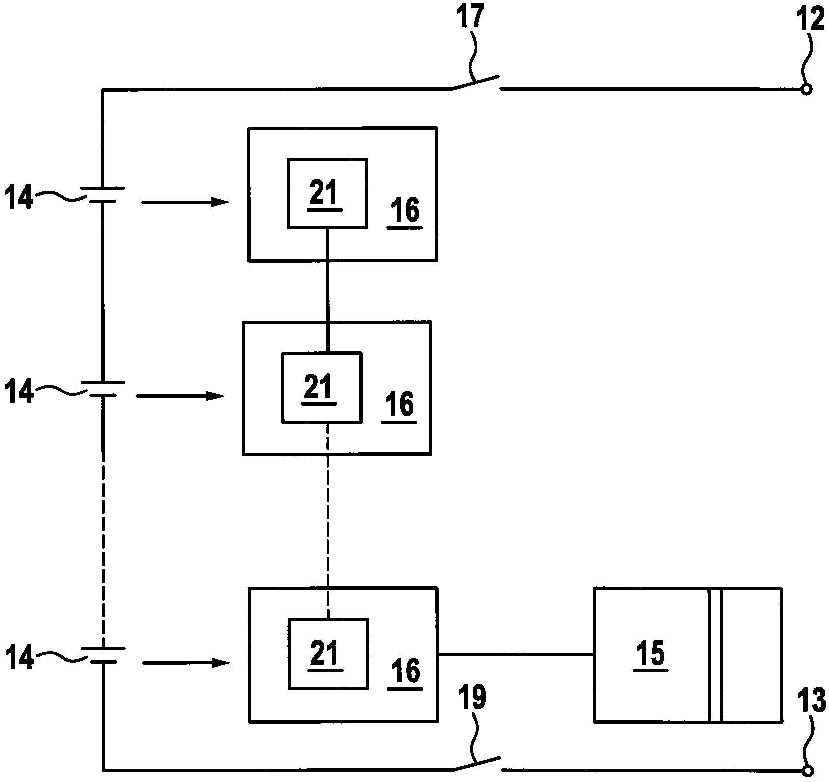 Battery management system, battery and motor vehicle having a battery management system, and method for monitoring a battery