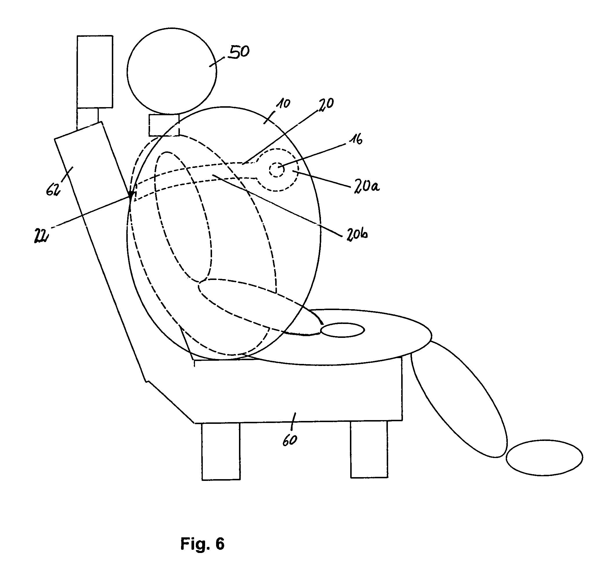 Side airbag having hose as ventilation opening