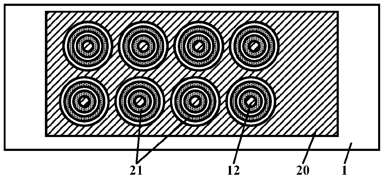 Light-emitting backlight source of staggered double-hollow-ring-surface cathode delta-shaped three-arc gating structure