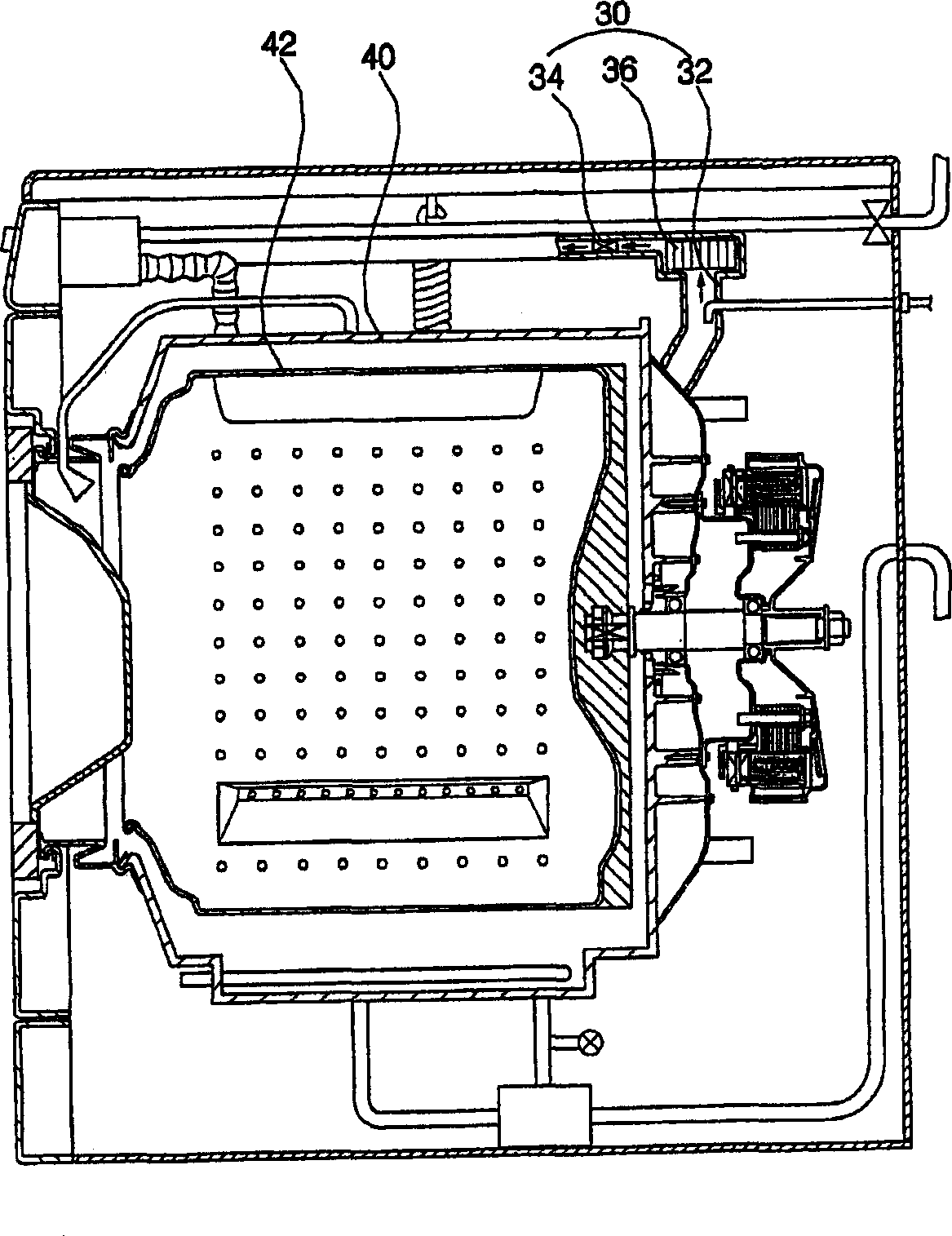 Semi-dry method of washing machine and the ventilating structure, control apparatus for the same