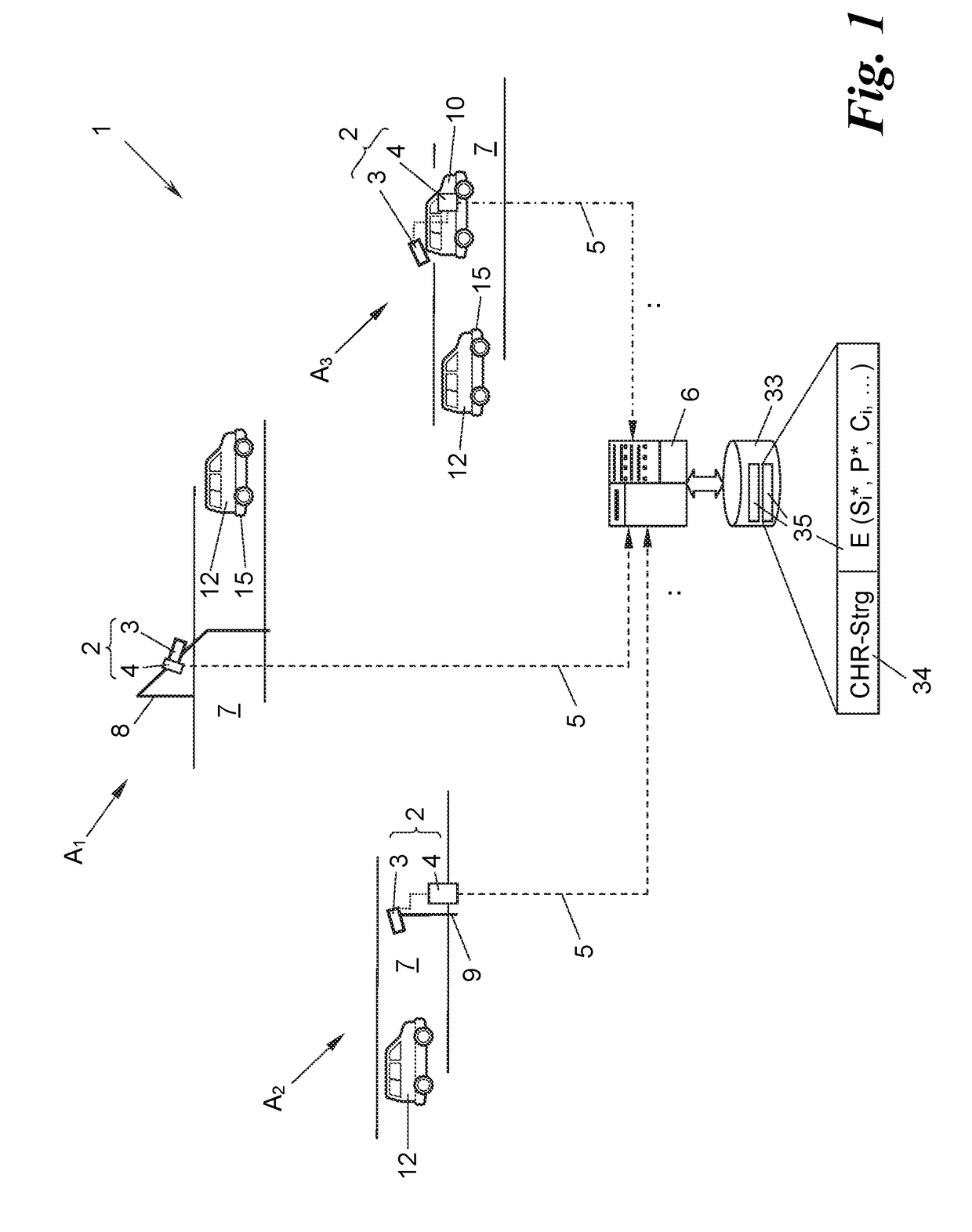 Method for generating a digital record and roadside unit of a road toll system implementing the method