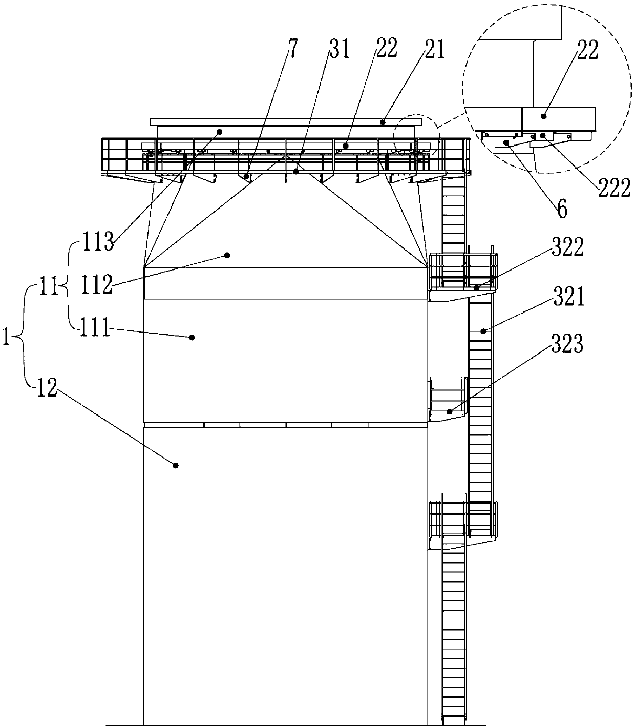 An installation base for an offshore platform crane