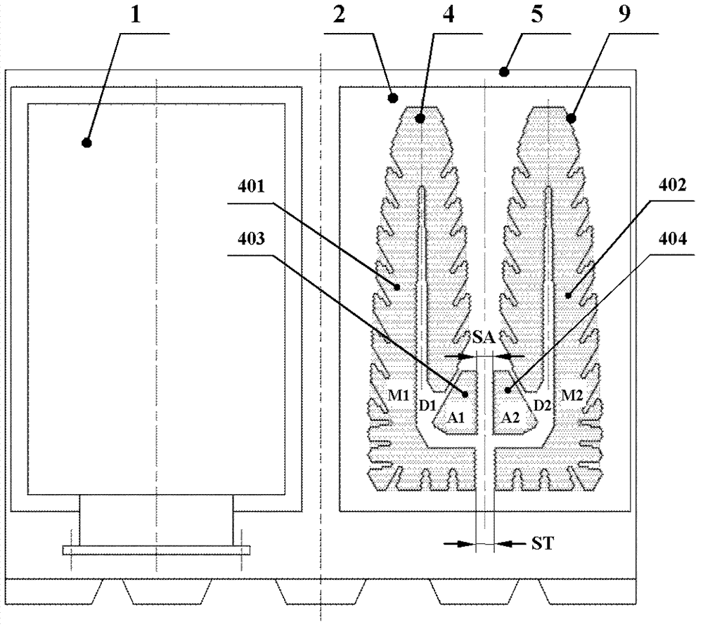 Double-bionic tree-shaped pipe bundle type condenser of umbrella-shaped air cooling area