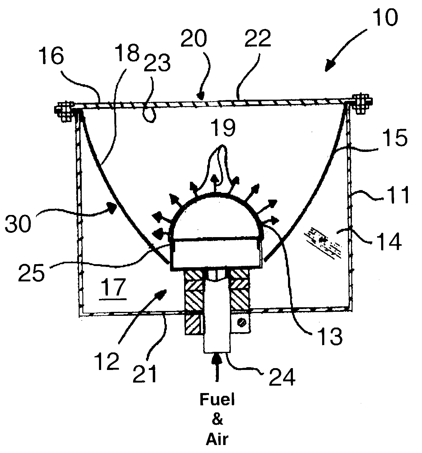 Flame-less infrared heater