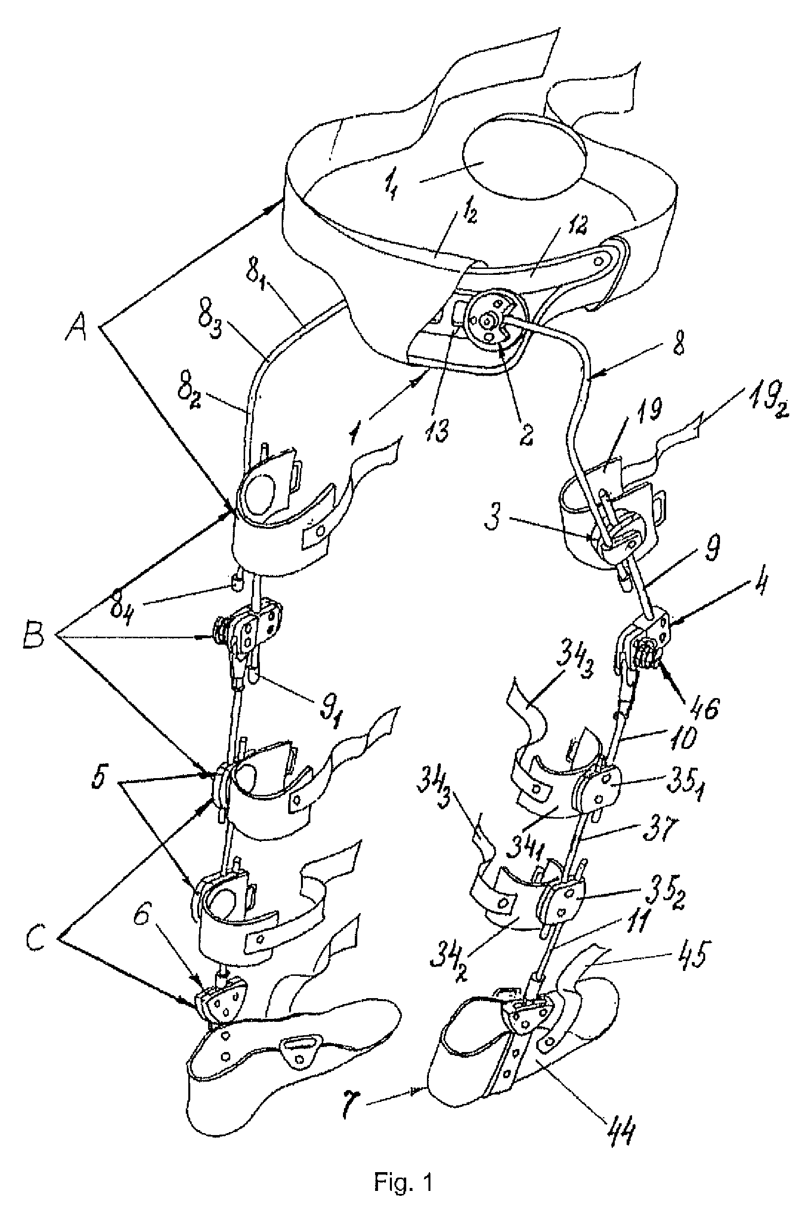 Method for correcting pathological configurations of segments of the lower extremities and device for realizing same