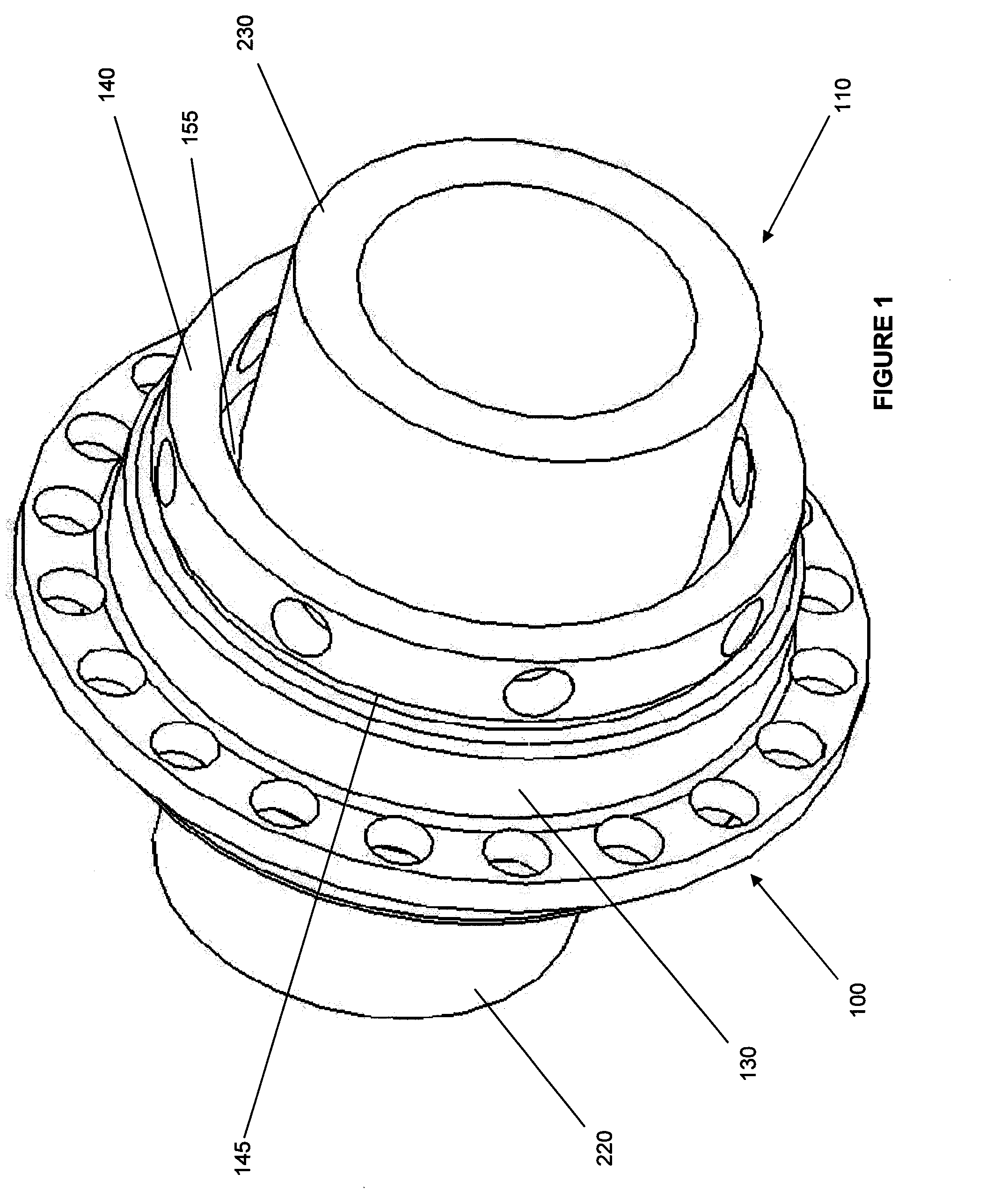 Differential pitch hammerless connection with hydraulic driving mechanism