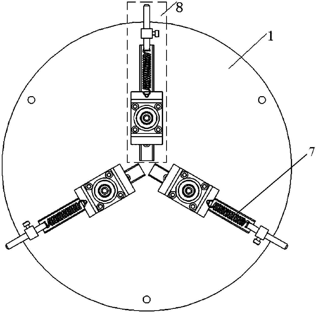 Three point passive support device adapting to ultrathin dynamic mirror deformation decoupling