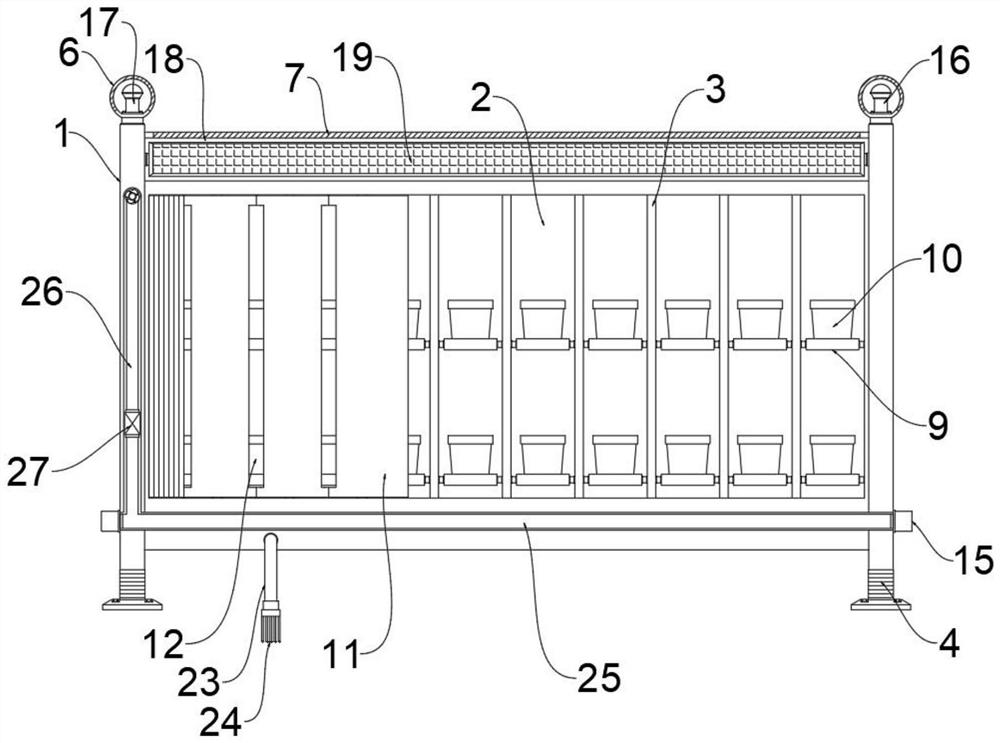 Energy-saving type greening decorative guardrail and energy-saving method thereof