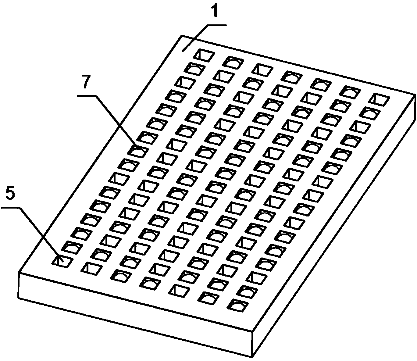 Micro-cavity array mass spectrum target plate as well as manufacturing method and application thereof