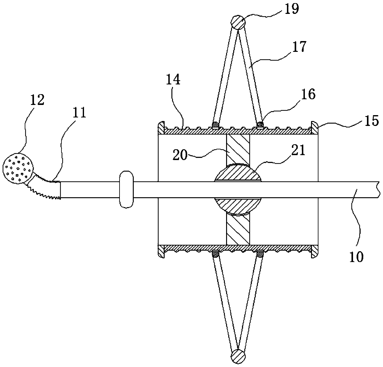 Nasal cavity medicine applying device used after nasal polypectomy