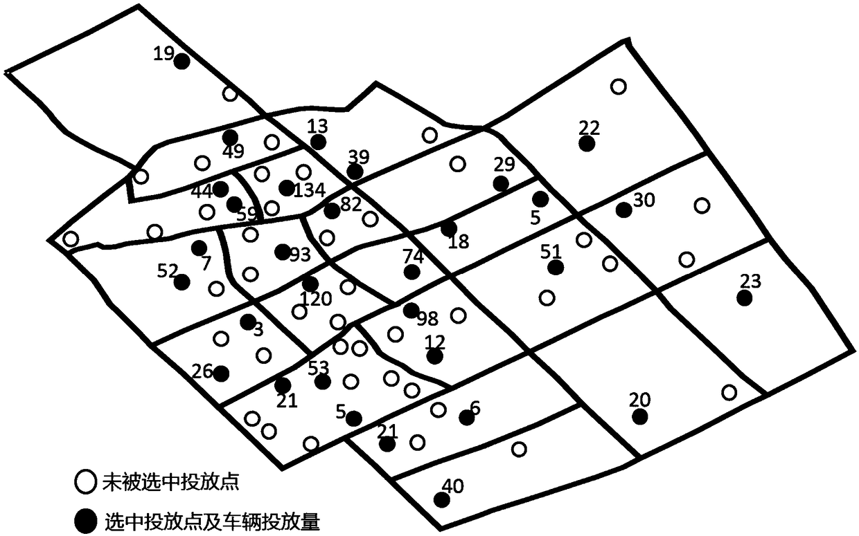 Shared bicycle area placement planning method based on two-level programming