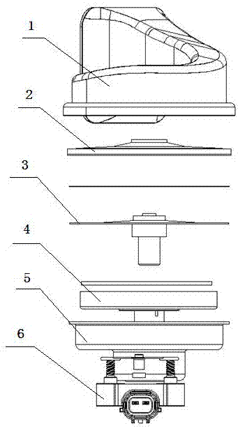 Electric horn adopting diode to carry out absorption of induced electromotive force on inductance coil and control method